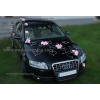 Autoversiering bruiloft roze rozen en hart DEK1060