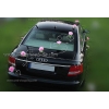 Autoversiering bruiloft roze rozen en hart DEK1060