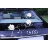 Trouwdecoratie voor auto LEMON rozen en hart DEK1013