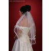 Bruidssluier afgewerkt met chiffon band - 80 cm