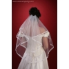 Sluier afgewerkt met chiffon band - 80 cm W1083