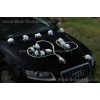 Bruidsauto versiering witte rozen