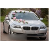 Decoratie voor trouwauto roze rozen