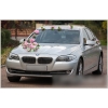 Decoratie voor trouwauto roze rozen