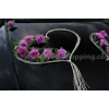 Bruidsauto versiering mauve rozen