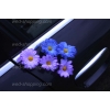 Trouwauto versiering violet-blauw madeliefjes DEK1024