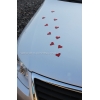 Magneet hartjes voor trouwauto rood DEK50003