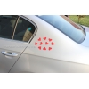 Magneet hartjes voor trouwauto rood DEK50001