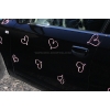 Roze hartjes voor trouwauto DEK50021
