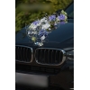 Decoratie kit voor trouwauto bloemen en riet