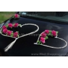 Trouwauto versieren donker roze rozen DEK1040