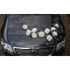 Trouwauto versiering witte rozen DEK1003