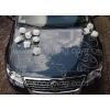 Trouwauto versiering witte rozen DEK1003