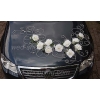 Trouwauto versiering witte rozen DEK1003