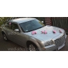 Decoratie voor trouwauto roze rozen DEK1004