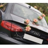 Decoratie voor trouwauto oranje bloemen DEK1005