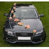 Decoratie voor trouwauto oranje bloemen DEK1005