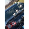 Trouwauto versiering witte bloemen DEK1006