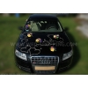 Violet-geel-bordeaux rozen Versiering trouwauto DEK1701