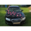 Trouwauto versiering  donker roze orchideeën  DEK1064