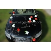 Decoratie kit voor bruiloft auto - rood-wit Roses