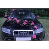 Auto versieren roze rozen en hart DEK1020