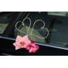 Trouwauto versiering roze magnolias en orchideeën DEK1704