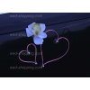 Roze hartjes witte orchideeën voor trouwauto DEK1029