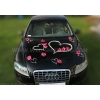 Auto donker roze orchideeën en hart DEK1401
