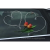 Trouwauto boeketten versieren Oranje-gele tulpen DEK1045