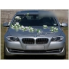 Witte rozen trouwauto decoratieset