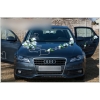 Witte rozen trouwauto decoratieset
