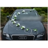 Witte rozen trouwauto decoratieset