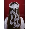 Wit en roze communie krans KW1003KR