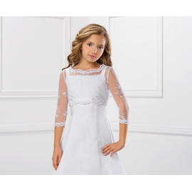Bolero voor meisjes knopen op de rug Wit / Ivoor