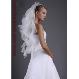 Bruidssluier - organza met glitters geknipt