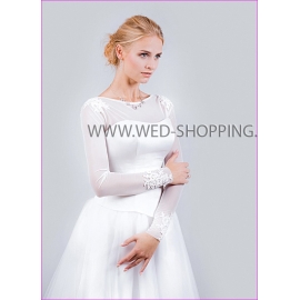 Bruidsbolero Strech Tule lange mouwen