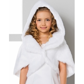 Cape Communion avec capuche fausse fourrure