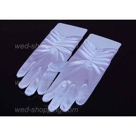 Wit handschoenen met vingers voor meisjes