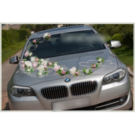 Ivoor roze rozen Trouwauto decoratie