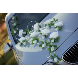 Ivory Roses Trouwauto Versiering Set