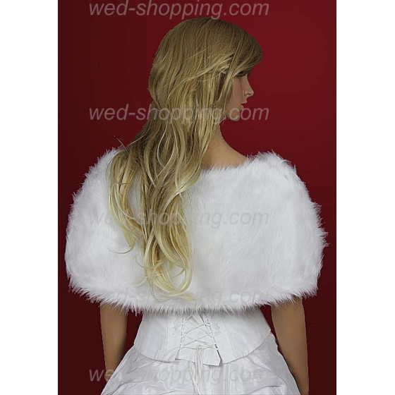 Bontstola met organza stirk wit