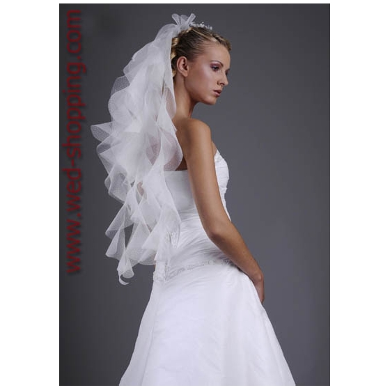 Bruidssluier - organza met glitters geknipt