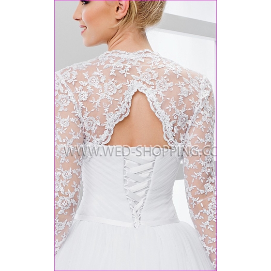 Bruidsjasje kanten bolero knoopsluiting op de rug K06410