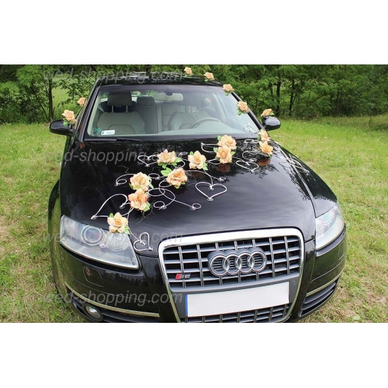 Auto versieren SALMON rozen en hart DEK1014