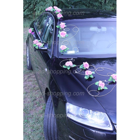 Auto versiering Mauve rozen DEK1026