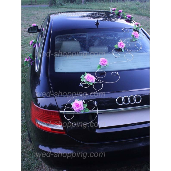 Auto versiering Mauve rozen DEK1026