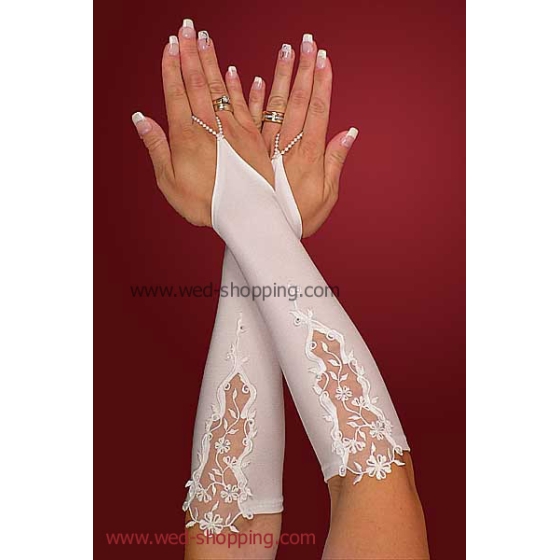 Bruidshandschoenen met strass steentjes