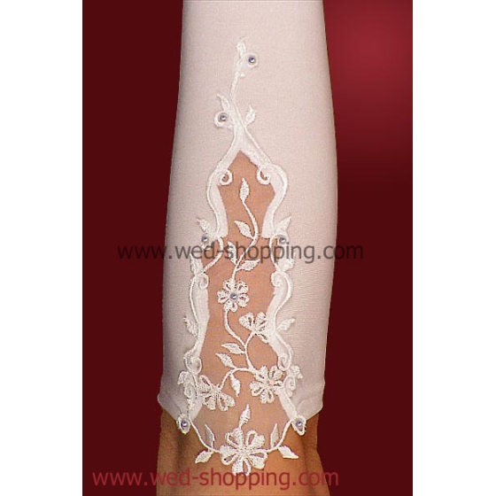 Bruidshandschoenen met strass steentjes R1042