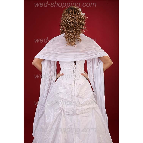 Achterkant van de omslagdoek van chiffon voor bruids